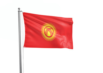 Kyrgyzstan flag waving isolated on white 3D illustration