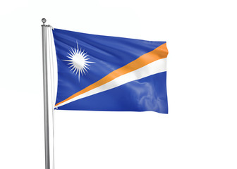 Marshall Islands flag waving isolated on white 3D illustration