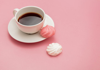 meringue and cup of coffee