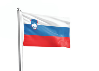 Slovenia flag waving isolated on white 3D illustration
