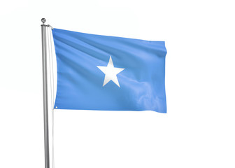 Somalia flag waving isolated on white 3D illustration