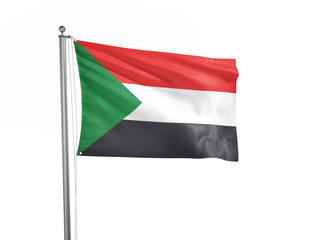 Fototapeta na wymiar Sudan flag waving isolated on white 3D illustration