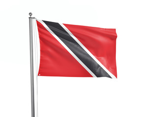 Trinidad and Tobago flag waving isolated on white 3D illustration