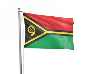 Vanuatu flag waving isolated on white 3D illustration