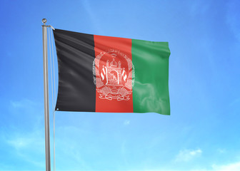 Afghanistan flag waving sky background 3D illustration