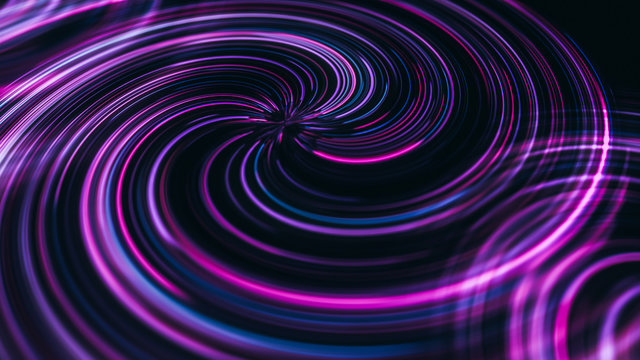 futuristic abstract glowing background twisted neon light curves © Ok