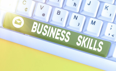 Word writing text Business Skills. Business photo showcasing An ability to acquire systematic...