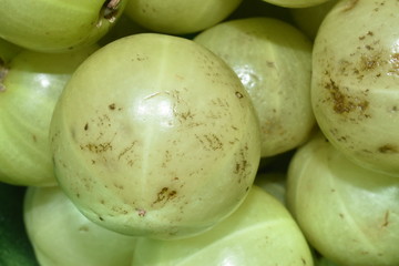 Amla (Indian Gooseberry)fruits with selective focus.