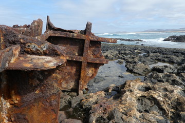 rusty ironwork on the coast spain