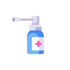 Blue throat spray bottle flat illustration