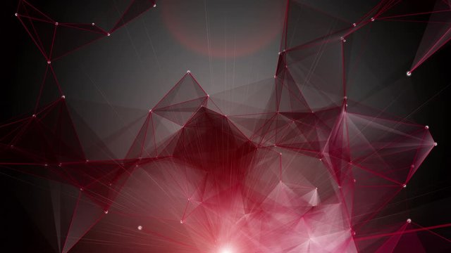 Powerful plexus animation with glowing triangles in slow motion and light, 4096x2304 loop 4K