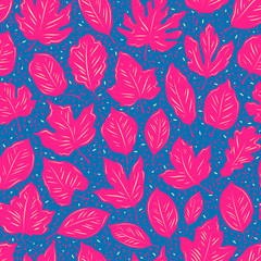 Decorative leaves seamless pattern. Background vector illustration