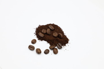 roasted coffee beans with background
