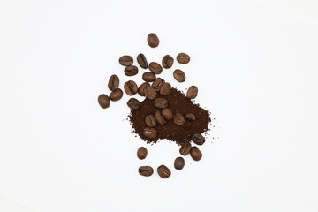 roasted coffee beans with background
