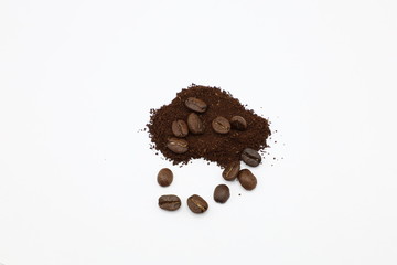 roasted coffee beans with background
