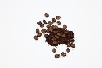 roasted coffee beans with background
