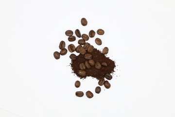 roasted coffee beans with background
