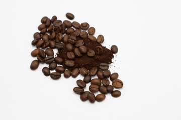 roasted coffee beans with background
