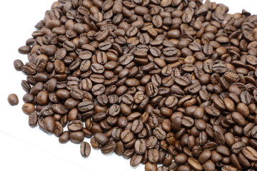 roasted coffee beans with background
