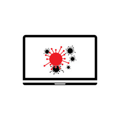 Laptop notebook vector icon in flat style. Laptop screen on white isolated background. Computer monitor concept.