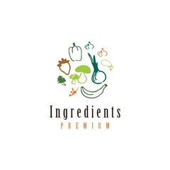 Ingredients Logo Vector and Food