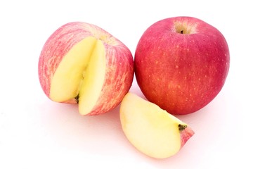 Red apples isolated on a white background