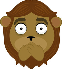 Vector illustration of the face of a lion cartoon