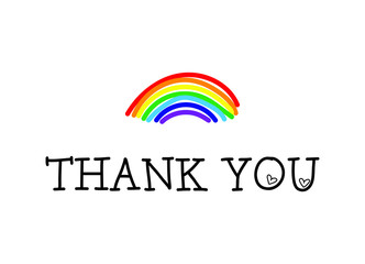 Thank you rainbow vector