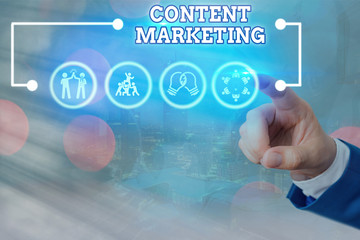 Handwriting text writing Content Marketing. Conceptual photo Involves the creation and sharing of...