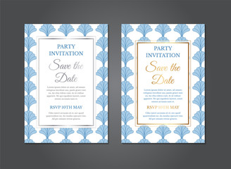 Blue Art Deco Invitation Design