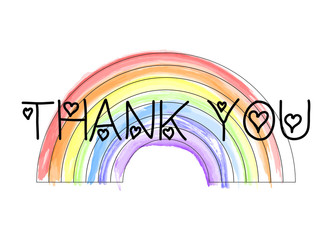 Thank you rainbow vector