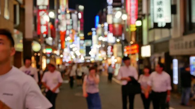people walking at Kabukicho and Shinjuku area in tokyo japan