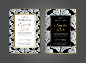 Silver Art Deco Invitation Design
