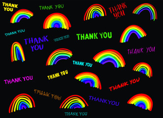 Thank you rainbow vector pattern