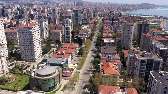 Bagdat Street Aerial Drone View at Covid-19 Isolation Days