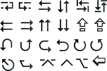 Arrow vector collection. vector design elements set. Arrows big black set icons. isolated on white background.