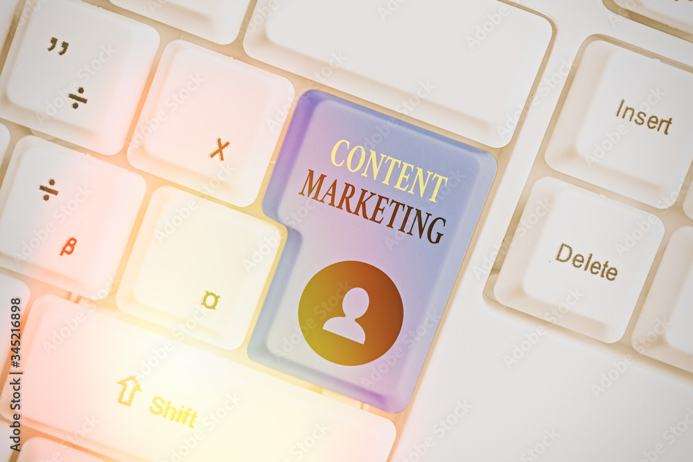 Poster conceptual hand writing showing content marketing. concept meaning involves the creation and sharing