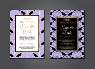 Purple Art Deco Invitation Design