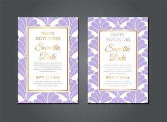 Naklejka na ściany i meble Elegant Purple Save the Date Invitation Design
