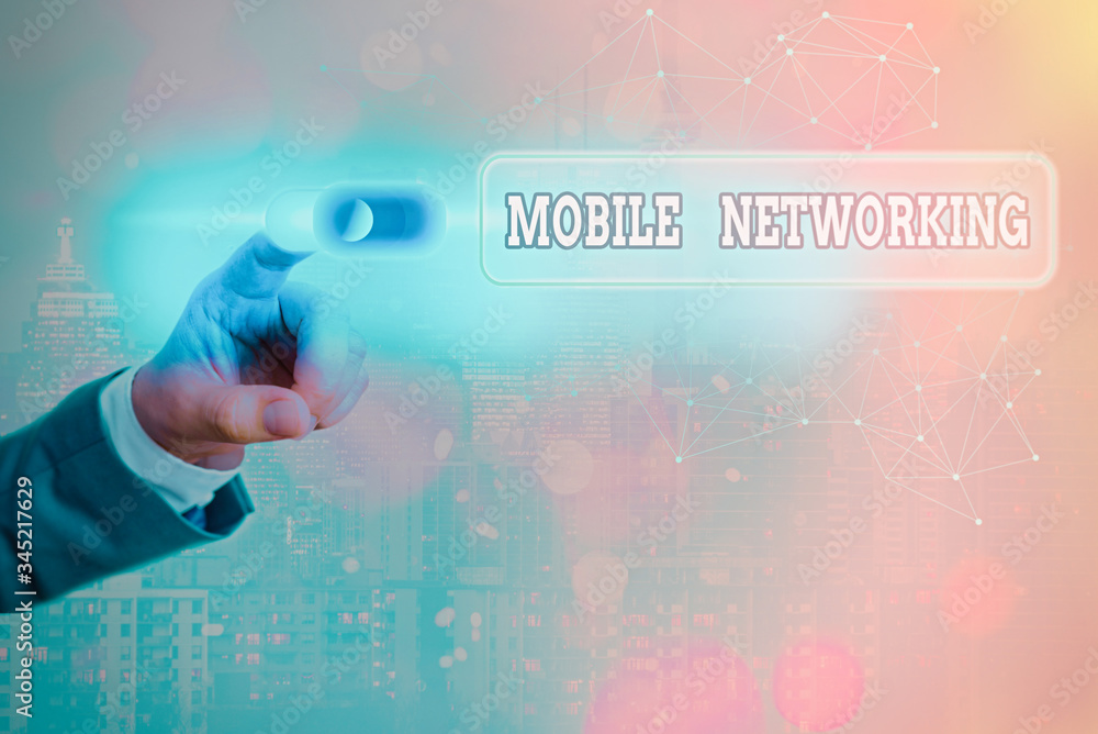 Poster conceptual hand writing showing mobile networking. concept meaning communication network where the l