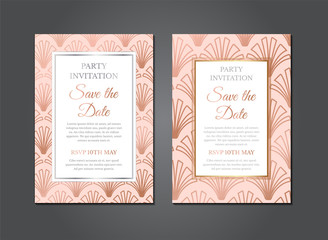 Elegant Rose Gold Save the Date Invitation Design