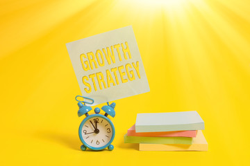 Handwriting text writing Growth Strategy. Conceptual photo Strategy aimed at winning larger market...