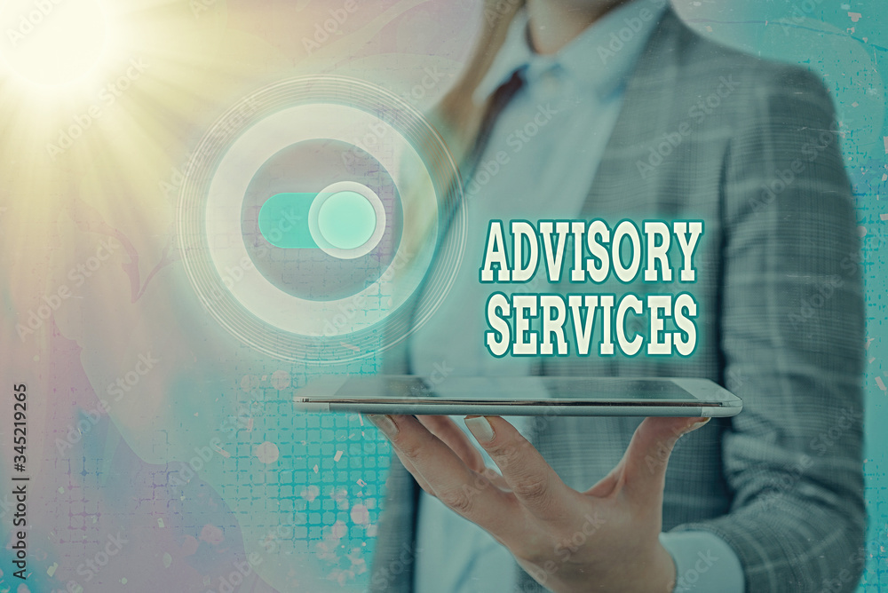 Poster text sign showing advisory services. business photo showcasing support actions and overcome weakness