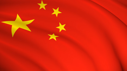 China national flag (Chinese flag) waving background illustration. 3D rendering