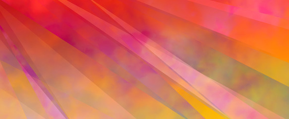 Obraz premium colorful abstract background with diagonal shapes and stripes in mottled bright colors of red pink orange purple green yellow and gold