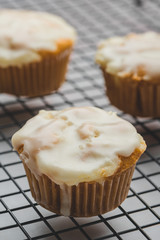 Glazed Calamansi (Calamondin) Moist Muffins- Glaze Dripping  Trio Top view