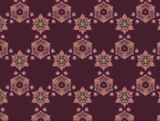 pink kaleidoscopic pattern with geometric elements