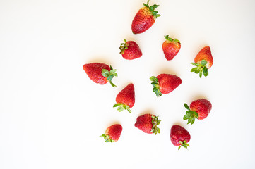 Fresh and Juicy strawberries, Red, Green and White
