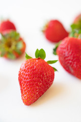 Fresh and Juicy strawberries, Red, Green and White