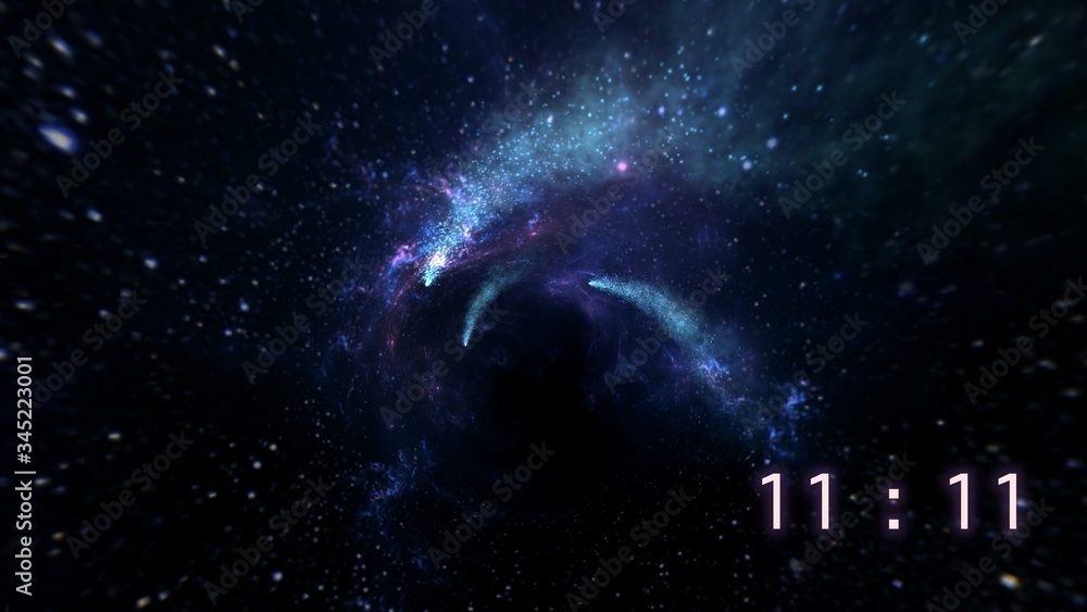 Canvas Prints inscription number 11: 11 on the galaxy background. numbers are the universal language offered by th